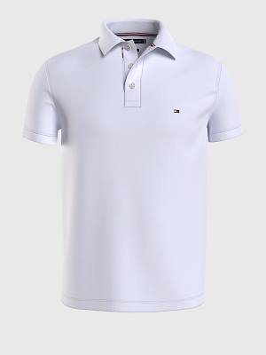 Koszulki Polo Tommy Hilfiger Plus Bubble Weave Męskie Białe | TH402VFZ