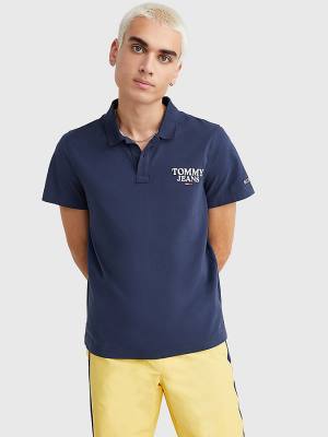 Koszulki Polo Tommy Hilfiger Regular Fit Jersey Męskie Niebieskie | TH105RJC