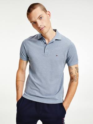 Koszulki Polo Tommy Hilfiger TH Flex Slim Fit Męskie Niebieskie | TH082NKU