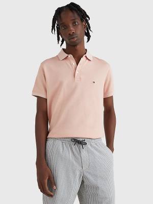 Koszulki Polo Tommy Hilfiger TH Flex Slim Fit Męskie Różowe | TH970YLJ