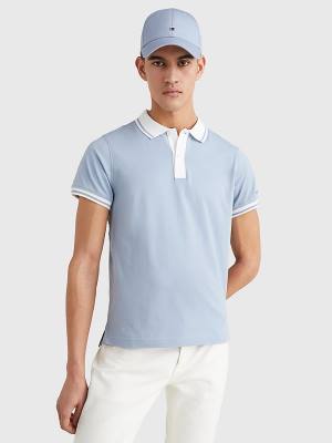 Koszulki Polo Tommy Hilfiger Tipped Slim Fit Jersey Męskie Niebieskie | TH928XQW