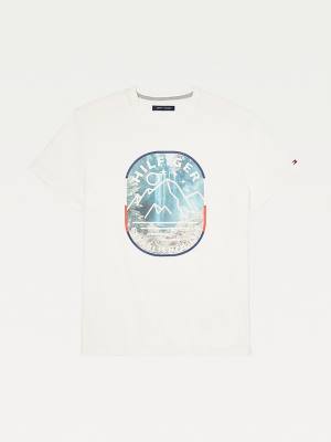 Koszulki Tommy Hilfiger Adaptive Mountain Logo Graphic Męskie Białe | TH582JAP