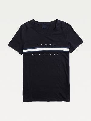 Koszulki Tommy Hilfiger Adaptive Pure Bawełniane Damskie Niebieskie | TH713VJO