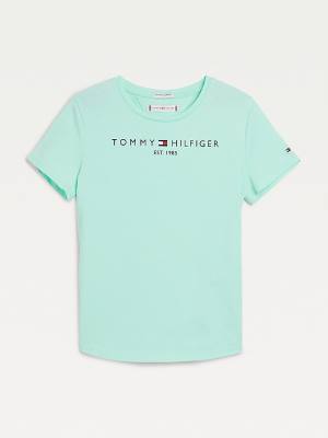 Koszulki Tommy Hilfiger Essential Logo Dziewczynka Zielone | TH249UHF