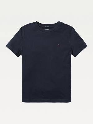 Koszulki Tommy Hilfiger Essential Organic Bawełniane Chłopięce Niebieskie | TH097ZTP