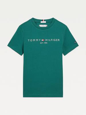 Koszulki Tommy Hilfiger Essential Organic Bawełniane Chłopięce Zielone | TH138BRE