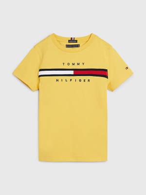 Koszulki Tommy Hilfiger Flag Rib Insert Chłopięce Żółte | TH786EVY