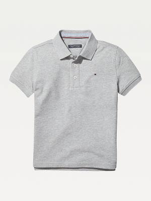 Koszulki Tommy Hilfiger Organic Bawełniane Polo Shirt Dziewczynka Szare | TH208EKG