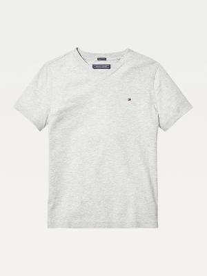 Koszulki Tommy Hilfiger Organic Bawełniane V-Neck Chłopięce Szare | TH357FZX