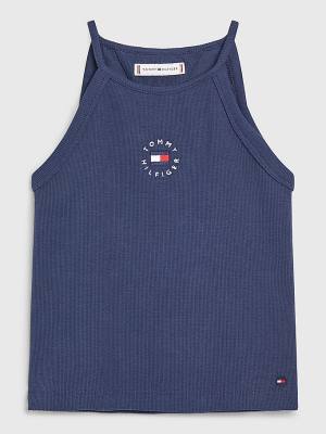 Koszulki Tommy Hilfiger Rib-Knit Tank Top Dziewczynka Niebieskie | TH907BCU