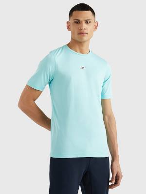 Koszulki Tommy Hilfiger Sportowe Essential Slim Fit Recycled Męskie Niebieskie | TH965LDE