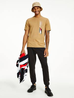 Koszulki Tommy Hilfiger Sportowe Stretch Organic Bawełniane Jersey Męskie Brązowe | TH859OJQ