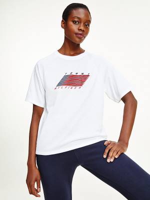 Koszulki Tommy Hilfiger Sportowe TH Cool Organic Bawełniane Damskie Białe | TH106VQR