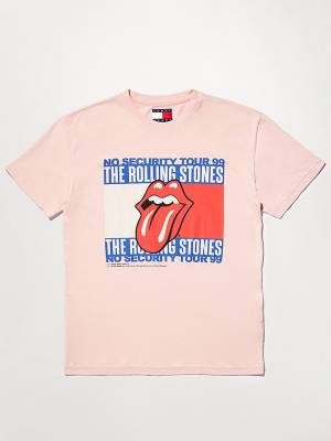 Koszulki Tommy Hilfiger Tommy Revisited Rolling Stones Męskie Różowe | TH826SDY