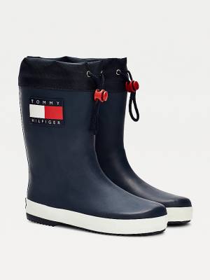 Kozaki Tommy Hilfiger Flag Toggle Rain Dziewczynka Niebieskie | TH306GAV