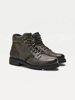 Kozaki Tommy Hilfiger Outdoor Mixed Panel Ankle Męskie Zielone | TH741OCN