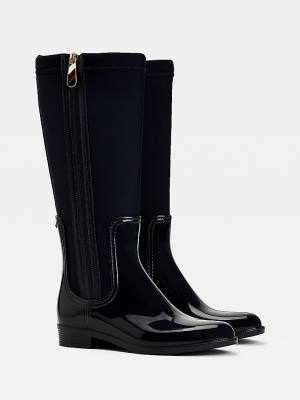 Kozaki Tommy Hilfiger Signature Contrast Panel Long Rainboots Damskie Niebieskie | TH904PGA