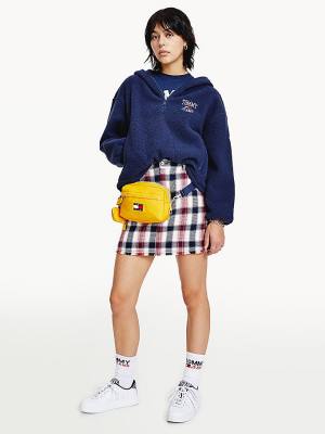 Kurtki Tommy Hilfiger College Recycled Polar Fleece Popover Damskie Niebieskie | TH749GLH