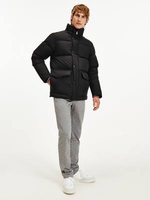 Kurtki Tommy Hilfiger Down Puffer Męskie Czarne | TH789NYS