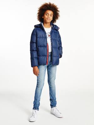 Kurtki Tommy Hilfiger Essential Down Chłopięce Niebieskie | TH472WBG