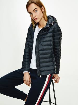 Kurtki Tommy Hilfiger Essential Removable Hood Down Damskie Czarne | TH398EXR