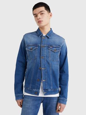 Kurtki Tommy Hilfiger Faded Stretch Denim Męskie Denim | TH941HXK