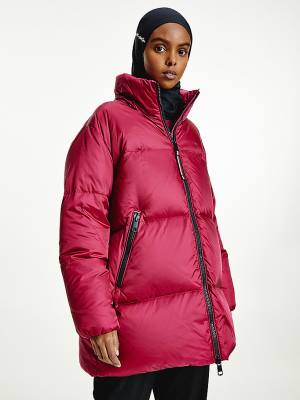 Kurtki Tommy Hilfiger Gloss Matte Down Puffer Damskie Fioletowe | TH157HYQ