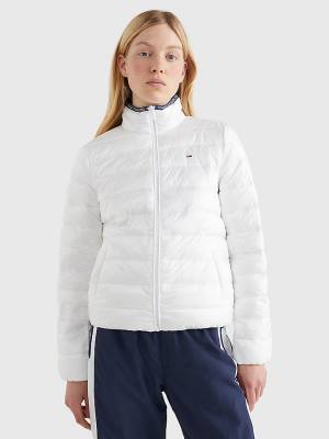 Kurtki Tommy Hilfiger Quilted Zip-Thru Damskie Białe | TH328SRQ