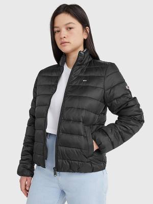 Kurtki Tommy Hilfiger Quilted Zip-Thru Damskie Czarne | TH581HNS