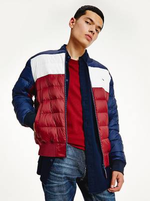 Kurtki Tommy Hilfiger Recycled Light Down Męskie Niebieskie | TH849NPX