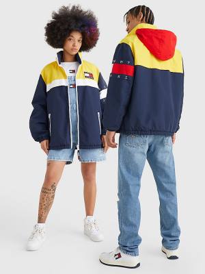 Kurtki Tommy Hilfiger Reversible Chicago Windbreaker Męskie Niebieskie | TH794OGL