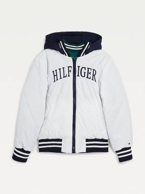 Kurtki Tommy Hilfiger Reversible Recycled Polyester Bomber Chłopięce Zielone | TH641KPD