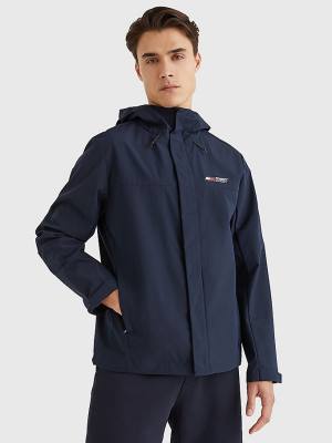 Kurtki Tommy Hilfiger Sportowe Slim Fit Windbreaker Męskie Niebieskie | TH943KGF