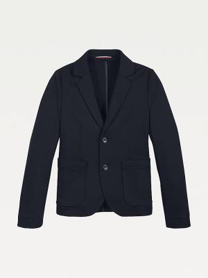 Kurtki Tommy Hilfiger TH Komfort Stretch Jersey Blazer Chłopięce Niebieskie | TH136ERY