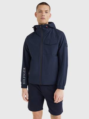 Kurtki Tommy Hilfiger TH Tech Warm Zakapturzony Męskie Niebieskie | TH239COY