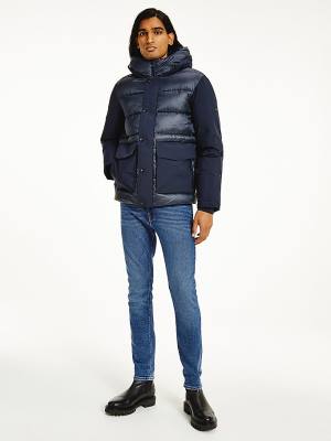 Kurtki Tommy Hilfiger TH Warm Tech Filled Puffer Męskie Niebieskie | TH867VLF