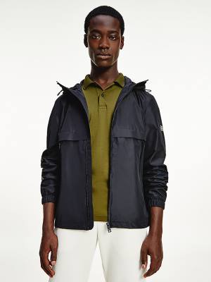 Kurtki Tommy Hilfiger Tech Essential GORE-TEX Zakapturzony Męskie Czarne | TH354RUL