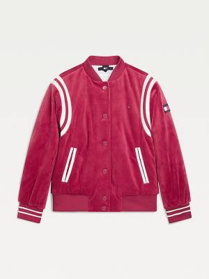 Kurtki Tommy Hilfiger Velvet Varsity Bomber Dziewczynka Czerwone | TH135BFR