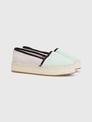 Loafersy Tommy Hilfiger Flatform Espadrilles Damskie Niebieskie | TH105BUM