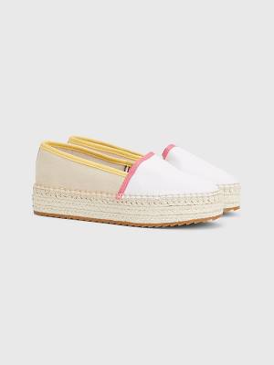 Loafersy Tommy Hilfiger Flatform Espadrilles Damskie Beżowe | TH860QMD