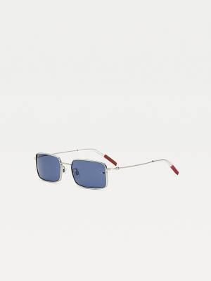 Okulary Słoneczne Tommy Hilfiger Slim Rectangular Damskie Srebrne | TH581PLG