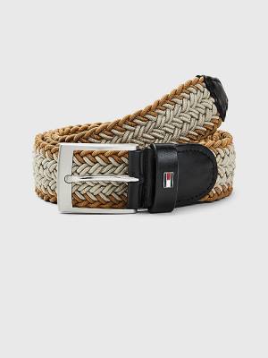 Paski Tommy Hilfiger Elasticated Braided Męskie Beżowe | TH127PKD