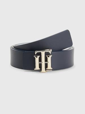 Paski Tommy Hilfiger Monogram Reversible Skórzane Damskie Niebieskie | TH103DEX