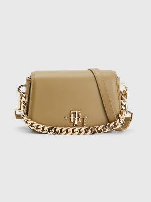 Plecaki Tommy Hilfiger Chain Mini Crossover Damskie Brązowe | TH639PTF