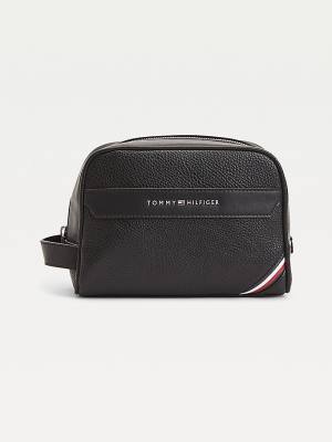 Plecaki Tommy Hilfiger Downtown Metal Logo Washbag Męskie Czarne | TH123SBP