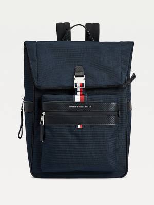 Plecaki Tommy Hilfiger Elevated Fold-Over Backpack Męskie Niebieskie | TH689BNE