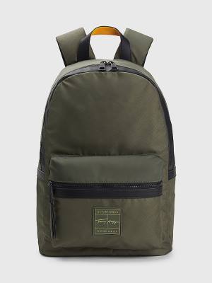 Plecaki Tommy Hilfiger Flag Jacquard Backpack Męskie Zielone | TH631TGS