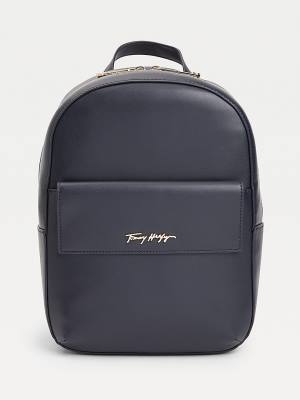 Plecaki Tommy Hilfiger Iconic Signature Backpack Damskie Niebieskie | TH702MKP