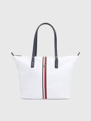 Plecaki Tommy Hilfiger Nylon Signature Tote Damskie Białe | TH641MHT