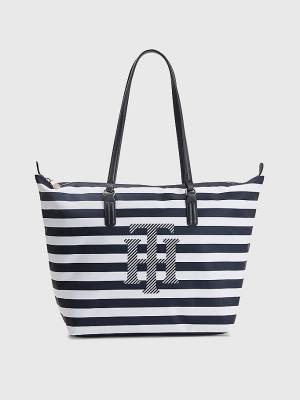 Plecaki Tommy Hilfiger Nylon Stripe Tote Damskie Niebieskie | TH140GCJ